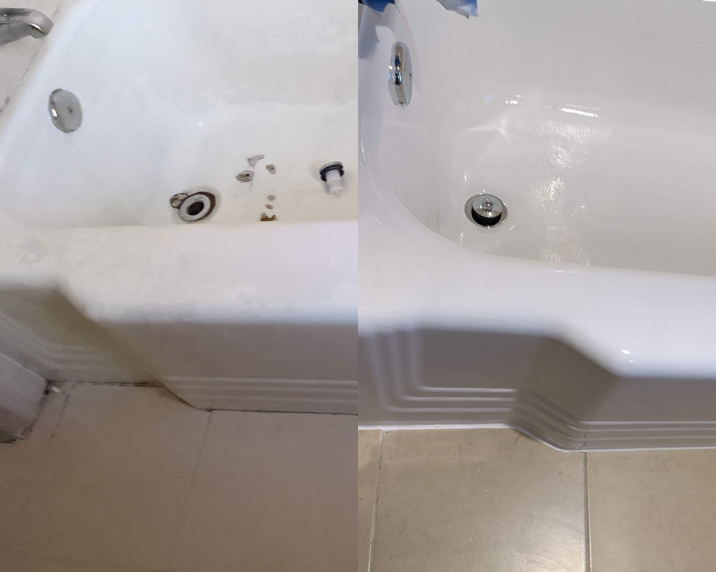 Freshly coated tub by Tub Coaters