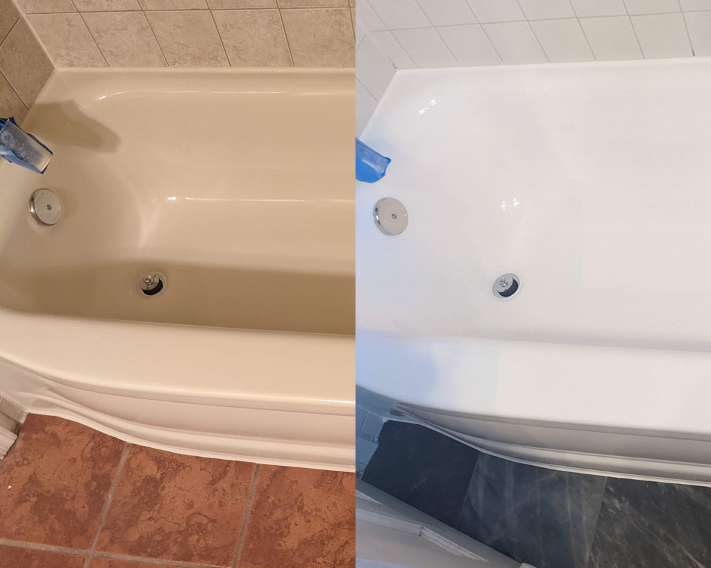 Freshly coated tub by Tub Coaters