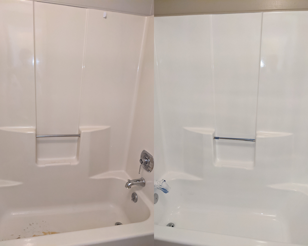 Freshly coated tub by Tub Coaters