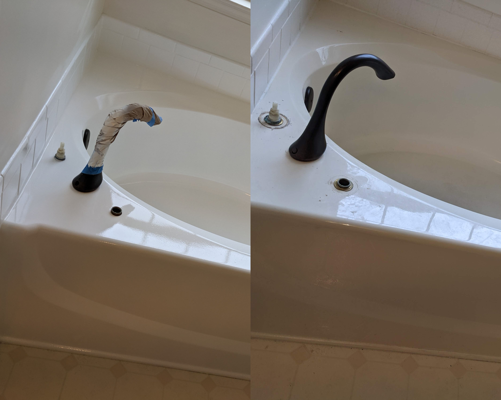 Freshly coated tub by Tub Coaters