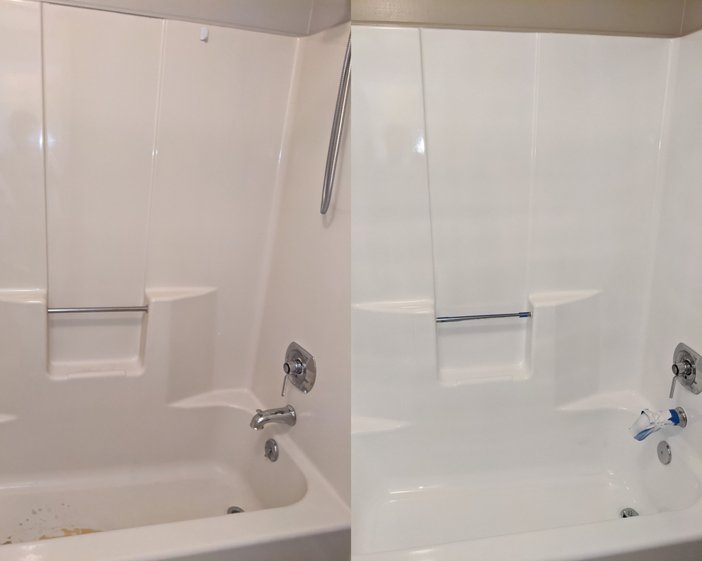 Freshly coated tub by Tub Coaters