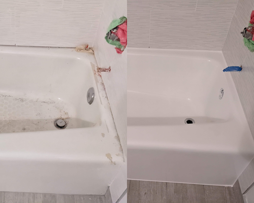 Freshly coated tub by Tub Coaters