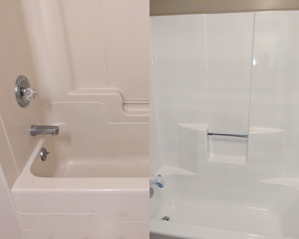 Freshly coated tub by Tub Coaters