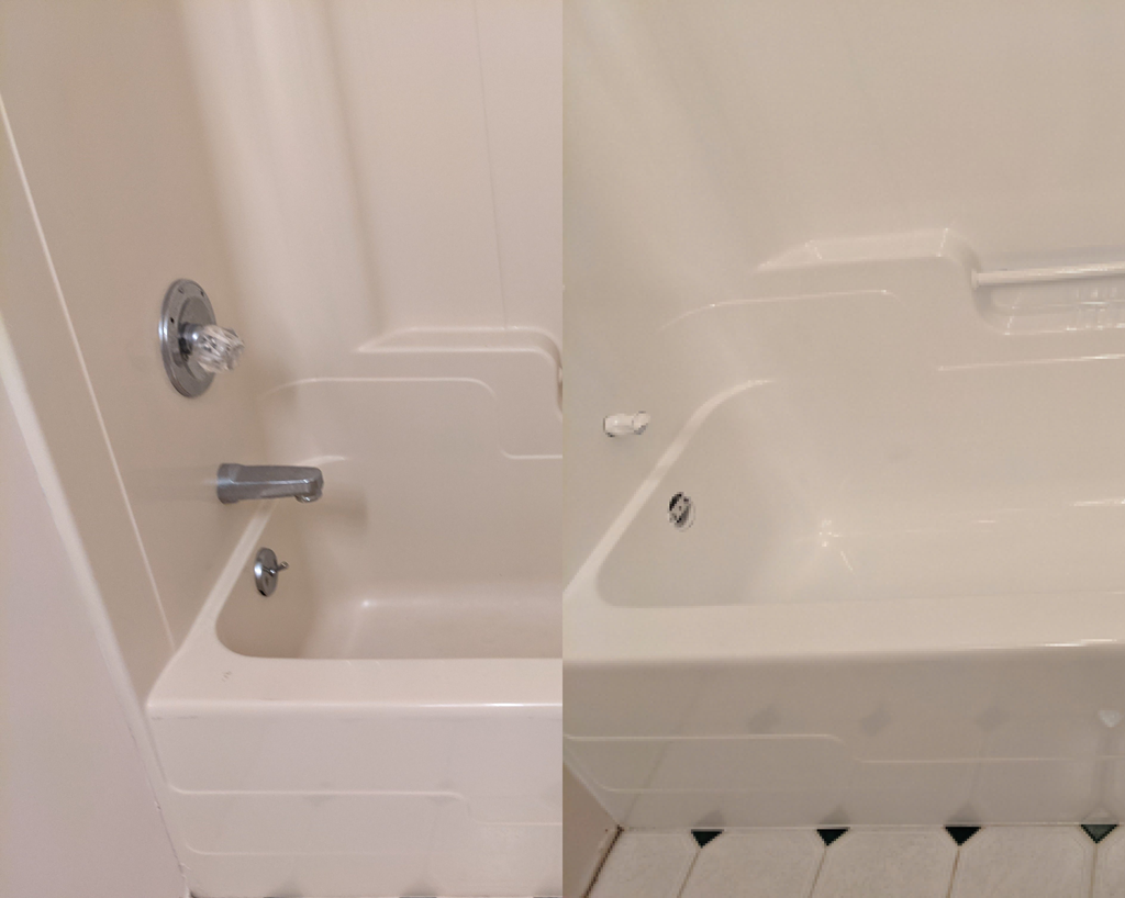 Freshly coated tub by Tub Coaters