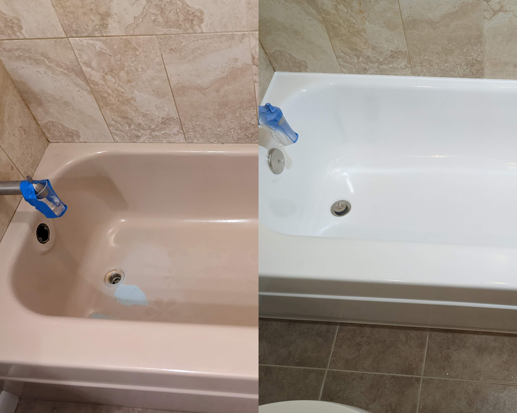 Freshly coated tub by Tub Coaters