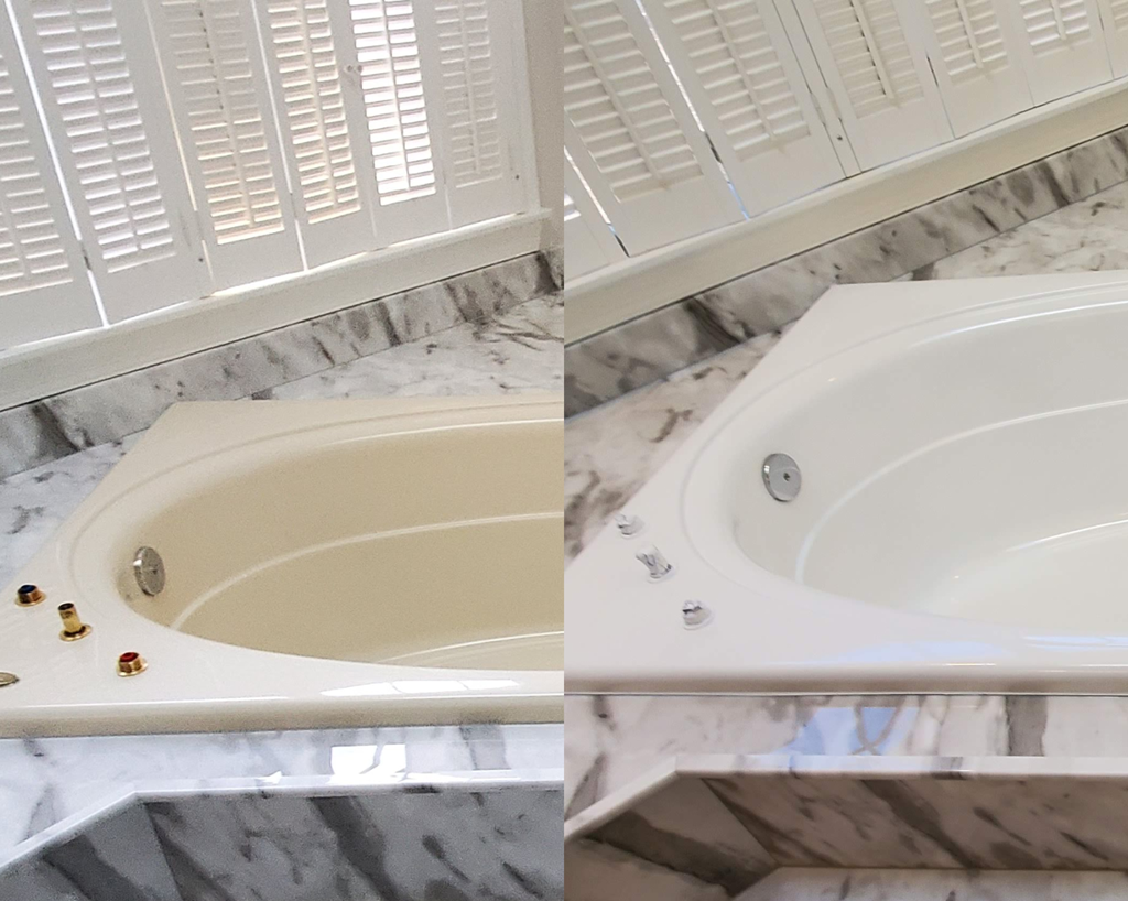 Freshly coated jacuzzi by Tub Coaters