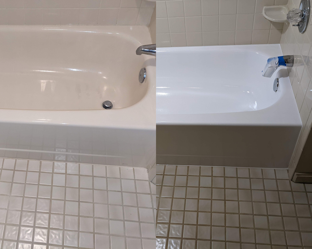 Freshly coated tub by Tub Coaters